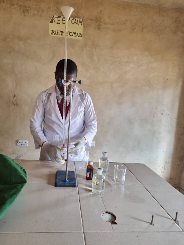 Student in the science laboratory